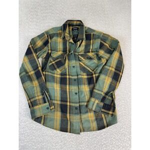 Brixton Shirt Mens Medium Green Plaid Flannel Long Sleeve Button Up Casual